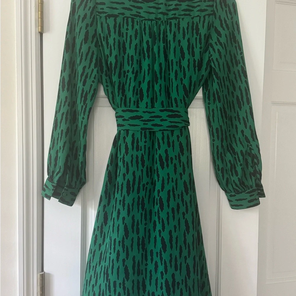 Banana Republic Factory Green and Black Long Sleeve Dress - Picture 3 of 6